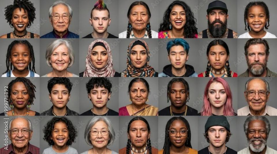 Portraits de personnes de tous âges illustrant la diversité humaine et l’impact de l’inclusion sur la performance des marques.
